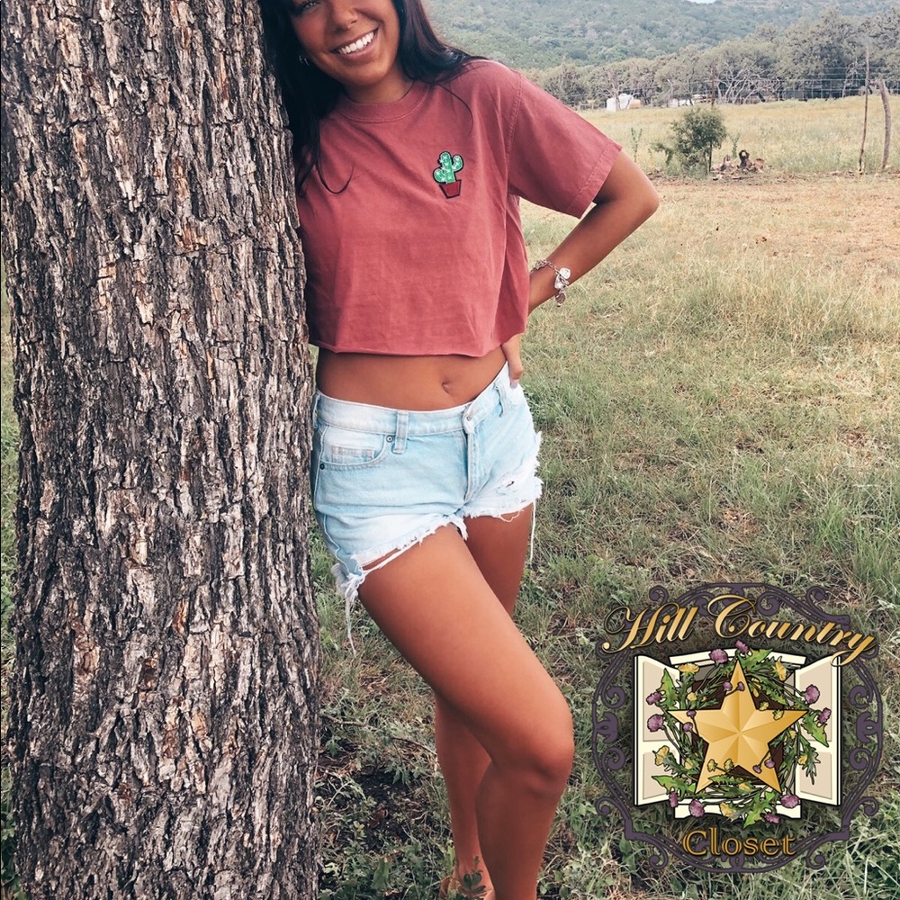 Handmade cactus crop top
